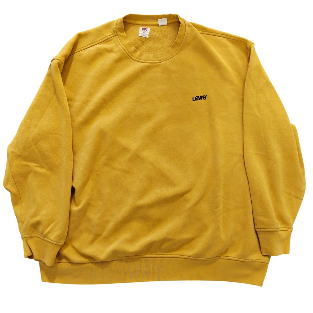 Levis Mens Relaxed Fit Crewneck Sweatshirt Yellow Embroidered Logo XXL A15720045